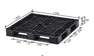 1,000x1,000x120 mm พาเลทพลาสติก วันเวย์